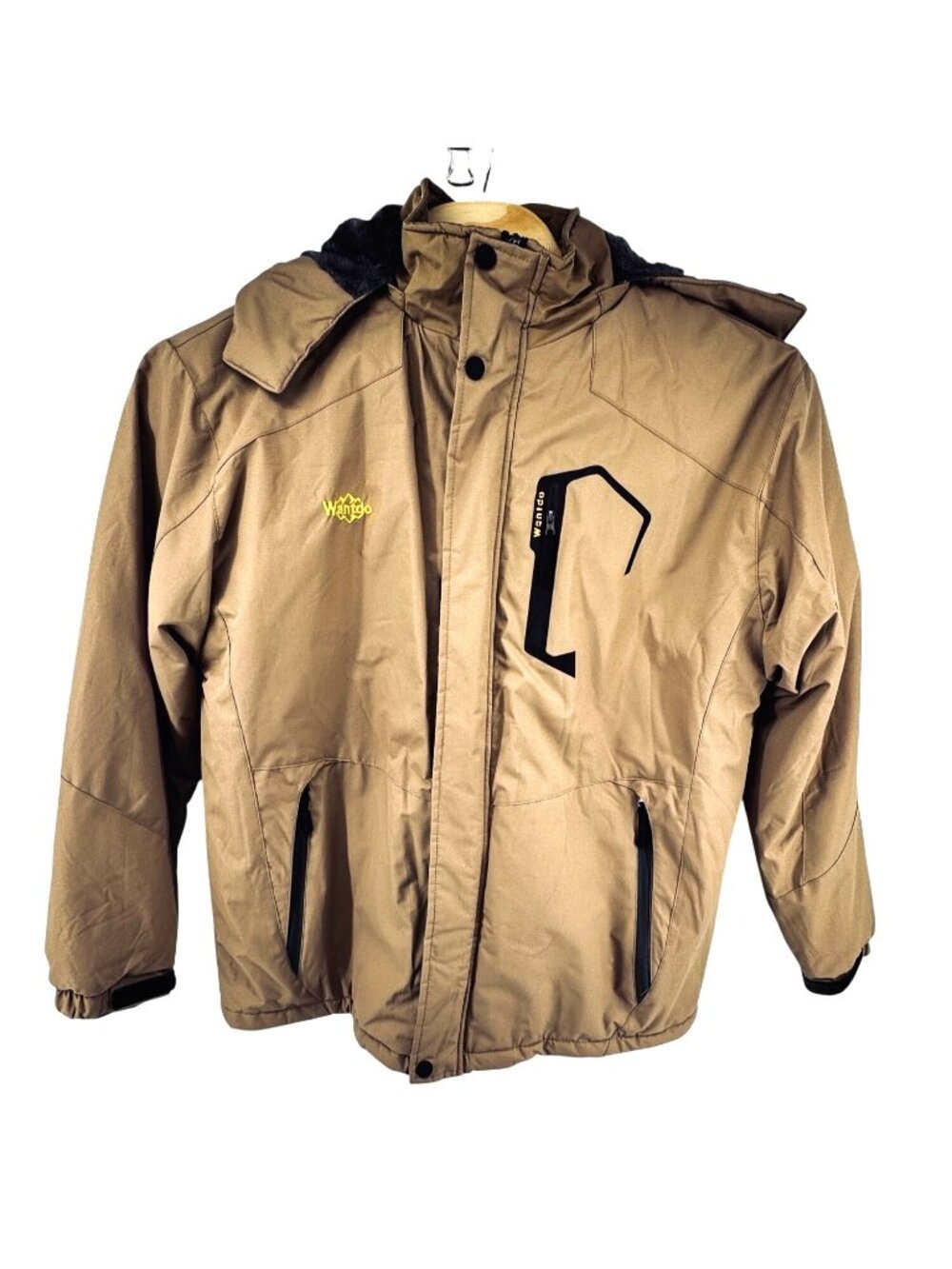 Men's Wantdo XL Khaki Waterproof Ski Jacket Fleece Winter Coat Windproof Jacket
